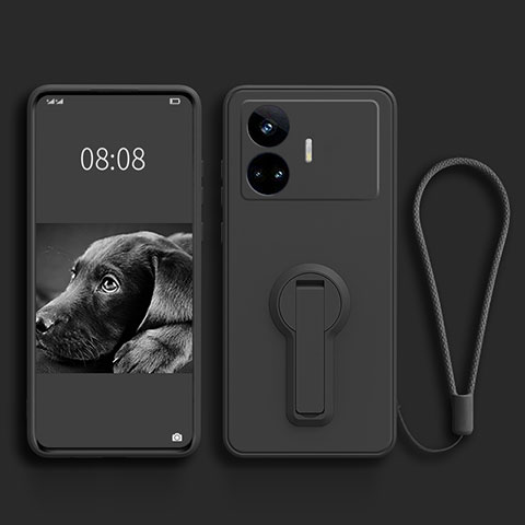 Funda Silicona Carcasa Ultrafina Goma con Soporte para Realme GT Neo5 SE 5G Negro