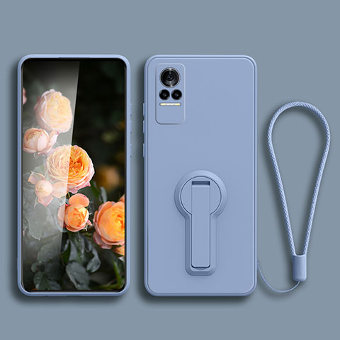 Funda Silicona Carcasa Ultrafina Goma con Soporte para Xiaomi Civi 1S 5G Gris Lavanda