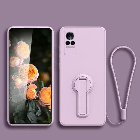 Funda Silicona Carcasa Ultrafina Goma con Soporte para Xiaomi Civi 1S 5G Purpura Claro