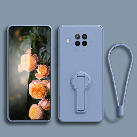 Funda Silicona Carcasa Ultrafina Goma con Soporte para Xiaomi Mi 10i 5G Gris Lavanda