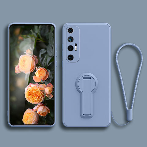 Funda Silicona Carcasa Ultrafina Goma con Soporte para Xiaomi Mi 10S 5G Gris Lavanda