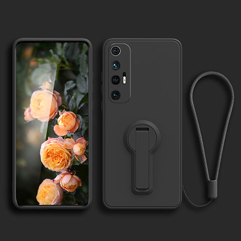 Funda Silicona Carcasa Ultrafina Goma con Soporte para Xiaomi Mi 10S 5G Negro