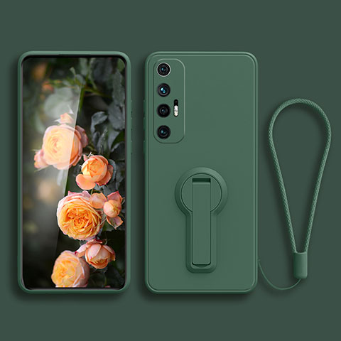 Funda Silicona Carcasa Ultrafina Goma con Soporte para Xiaomi Mi 10S 5G Verde Noche