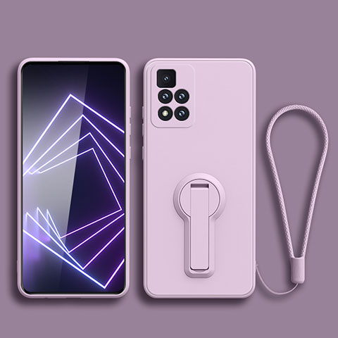 Funda Silicona Carcasa Ultrafina Goma con Soporte para Xiaomi Mi 11i 5G (2022) Purpura Claro