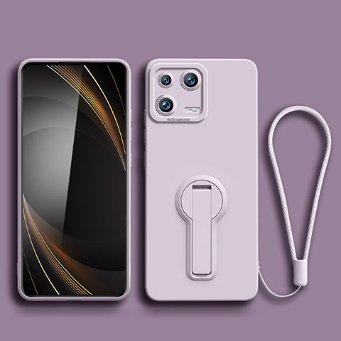 Funda Silicona Carcasa Ultrafina Goma con Soporte para Xiaomi Mi 13 Pro 5G Purpura Claro