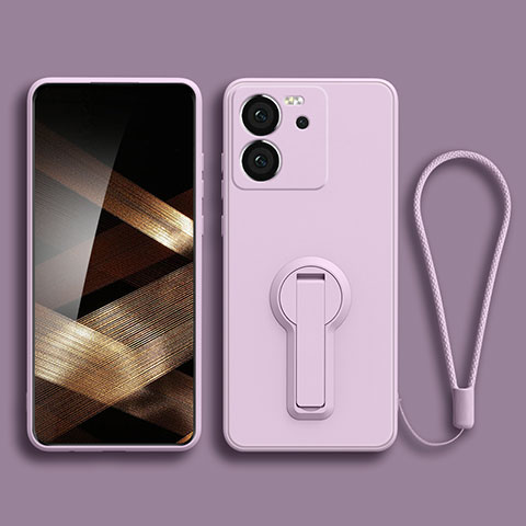 Funda Silicona Carcasa Ultrafina Goma con Soporte para Xiaomi Mi 13T Pro 5G Purpura Claro