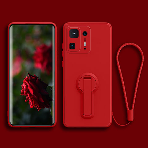 Funda Silicona Carcasa Ultrafina Goma con Soporte para Xiaomi Mi Mix 4 5G Rojo