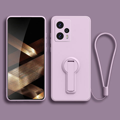 Funda Silicona Carcasa Ultrafina Goma con Soporte para Xiaomi Poco F5 5G Purpura Claro