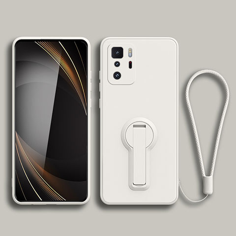 Funda Silicona Carcasa Ultrafina Goma con Soporte para Xiaomi Poco X3 GT 5G Blanco