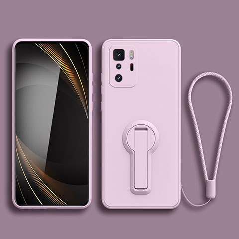 Funda Silicona Carcasa Ultrafina Goma con Soporte para Xiaomi Poco X3 GT 5G Purpura Claro