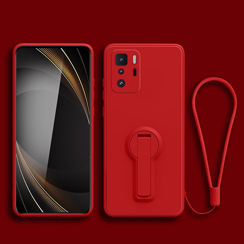 Funda Silicona Carcasa Ultrafina Goma con Soporte para Xiaomi Poco X3 GT 5G Rojo