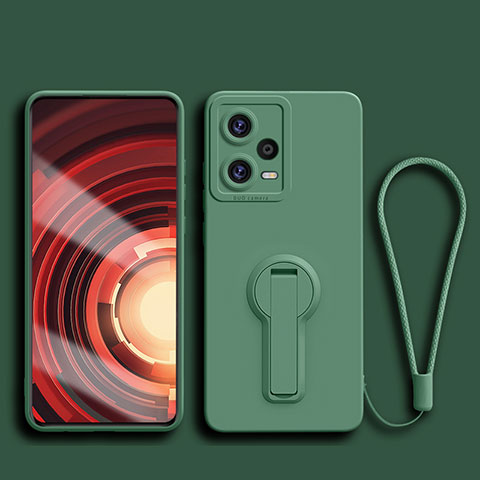 Funda Silicona Carcasa Ultrafina Goma con Soporte para Xiaomi Poco X5 5G Verde Noche