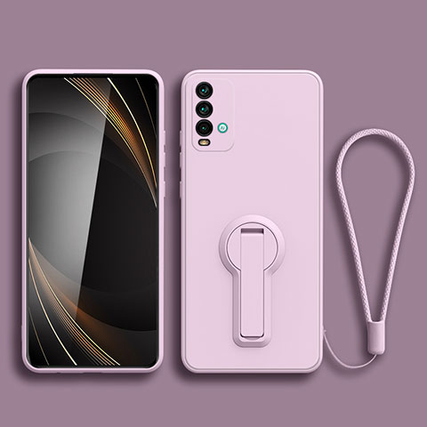 Funda Silicona Carcasa Ultrafina Goma con Soporte para Xiaomi Redmi 9 Power Purpura Claro