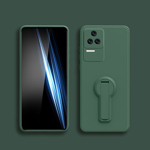 Funda Silicona Carcasa Ultrafina Goma con Soporte para Xiaomi Redmi K40S 5G Verde Noche