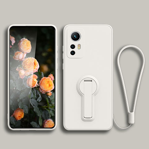 Funda Silicona Carcasa Ultrafina Goma con Soporte para Xiaomi Redmi K50 Ultra 5G Blanco