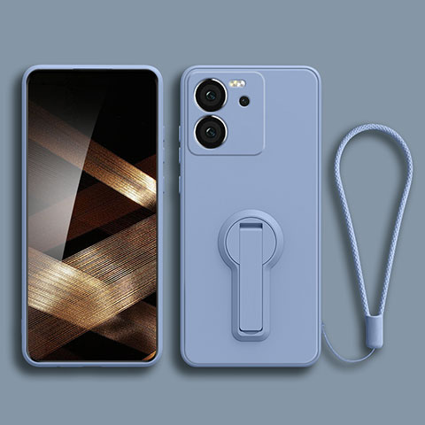 Funda Silicona Carcasa Ultrafina Goma con Soporte para Xiaomi Redmi K60 Ultra 5G Gris Lavanda