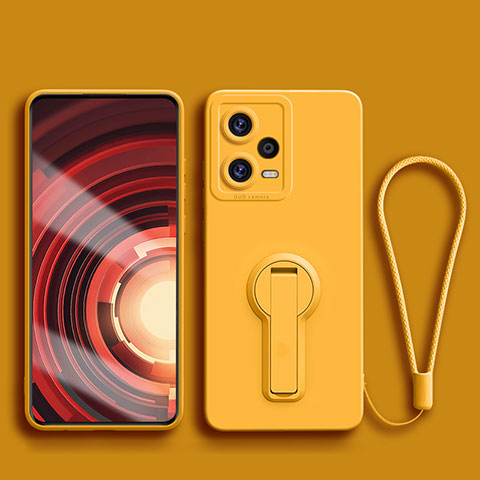 Funda Silicona Carcasa Ultrafina Goma con Soporte para Xiaomi Redmi Note 12 Pro+ Plus 5G Amarillo