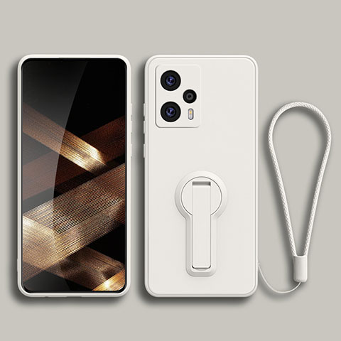 Funda Silicona Carcasa Ultrafina Goma con Soporte para Xiaomi Redmi Note 12 Turbo 5G Blanco