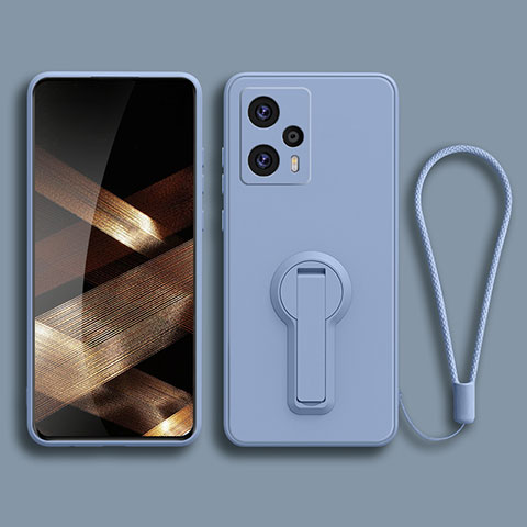 Funda Silicona Carcasa Ultrafina Goma con Soporte para Xiaomi Redmi Note 12 Turbo 5G Gris Lavanda