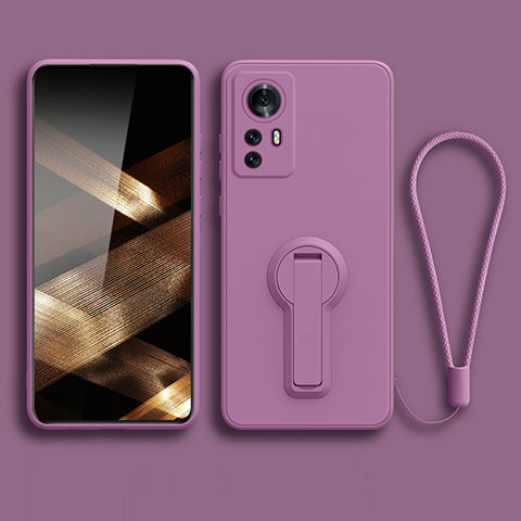 Funda Silicona Carcasa Ultrafina Goma con Soporte para Xiaomi Redmi Note 12S Morado