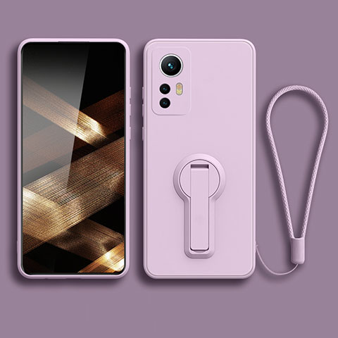 Funda Silicona Carcasa Ultrafina Goma con Soporte para Xiaomi Redmi Note 12S Purpura Claro