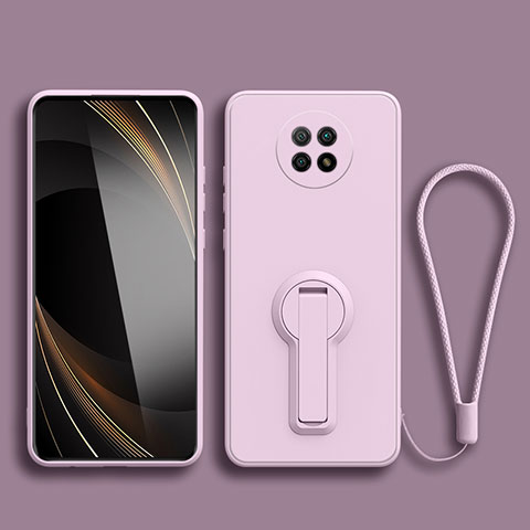 Funda Silicona Carcasa Ultrafina Goma con Soporte para Xiaomi Redmi Note 9 5G Purpura Claro