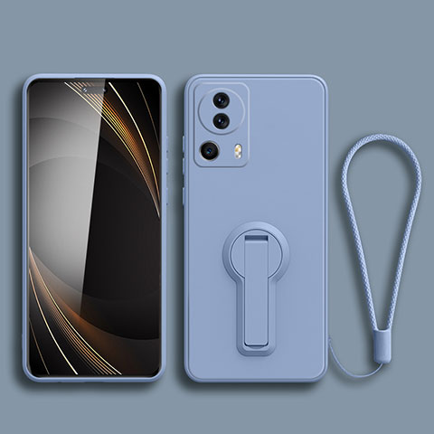 Funda Silicona Carcasa Ultrafina Goma con Soporte S01 para Xiaomi Mi 12 Lite NE 5G Gris Lavanda