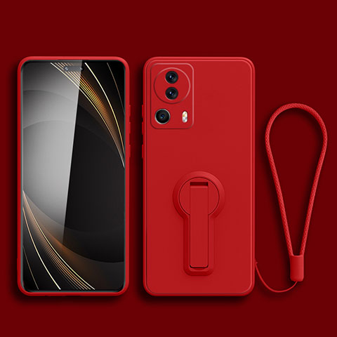 Funda Silicona Carcasa Ultrafina Goma con Soporte S01 para Xiaomi Mi 12 Lite NE 5G Rojo