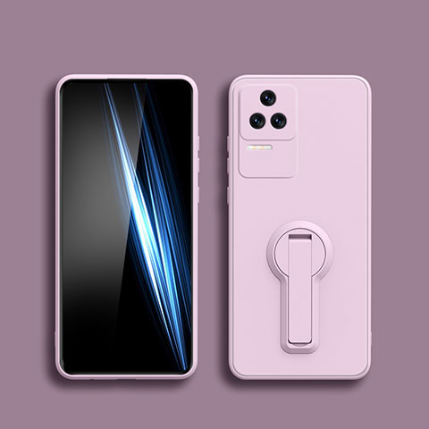 Funda Silicona Carcasa Ultrafina Goma con Soporte S01 para Xiaomi Redmi K50 Pro 5G Purpura Claro