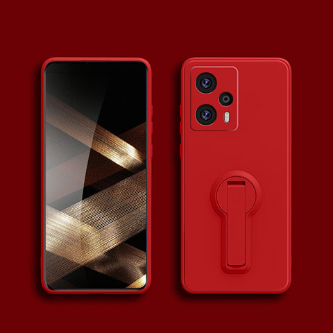 Funda Silicona Carcasa Ultrafina Goma con Soporte S01 para Xiaomi Redmi Note 12 Turbo 5G Rojo