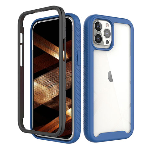 Funda Silicona Carcasa Ultrafina Goma Frontal y Trasera 360 Grados para Apple iPhone 16 Pro Azul