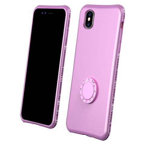 Funda Silicona Carcasa Ultrafina Goma Frontal y Trasera 360 Grados para Apple iPhone Xs Max Rosa