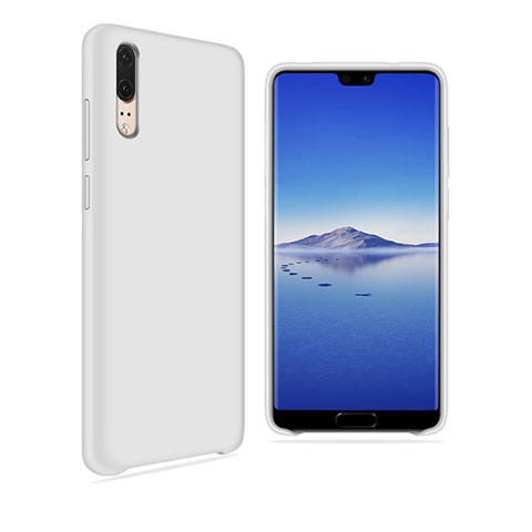 Funda Silicona Carcasa Ultrafina Goma Frontal y Trasera 360 Grados para Huawei P20 Blanco