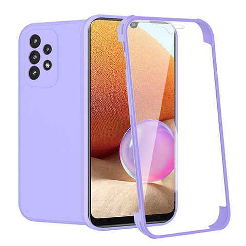 Funda Silicona Carcasa Ultrafina Goma Frontal y Trasera 360 Grados para Samsung Galaxy A32 4G Purpura Claro