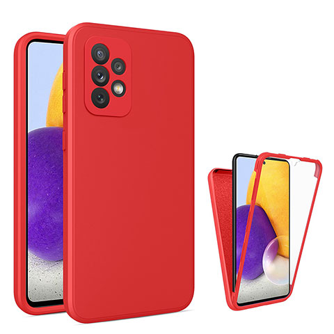 Funda Silicona Carcasa Ultrafina Goma Frontal y Trasera 360 Grados para Samsung Galaxy A72 4G Rojo