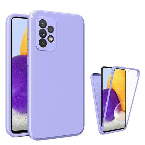 Funda Silicona Carcasa Ultrafina Goma Frontal y Trasera 360 Grados para Samsung Galaxy A72 5G Purpura Claro