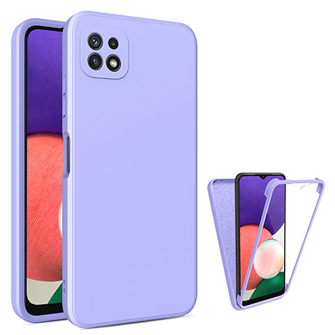 Funda Silicona Carcasa Ultrafina Goma Frontal y Trasera 360 Grados para Samsung Galaxy F42 5G Purpura Claro