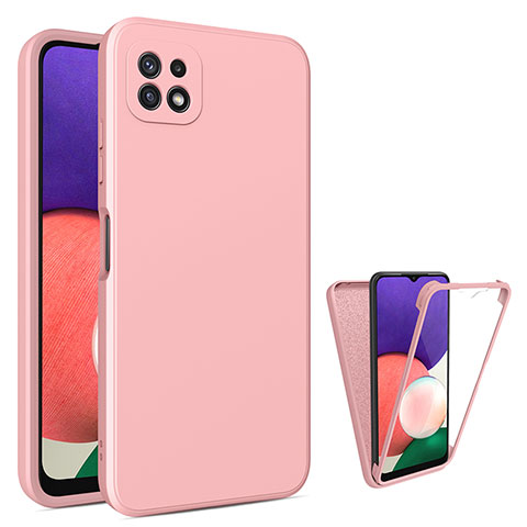 Funda Silicona Carcasa Ultrafina Goma Frontal y Trasera 360 Grados para Samsung Galaxy F42 5G Rosa