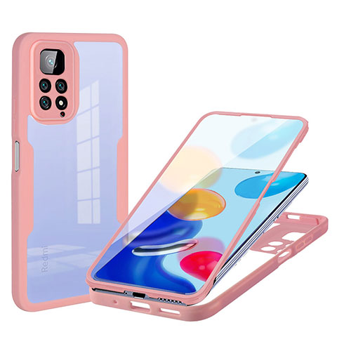 Funda Silicona Carcasa Ultrafina Goma Frontal y Trasera 360 Grados para Xiaomi Redmi Note 11 4G (2022) Rosa