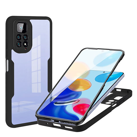 Funda Silicona Carcasa Ultrafina Goma Frontal y Trasera 360 Grados para Xiaomi Redmi Note 11S 4G Negro