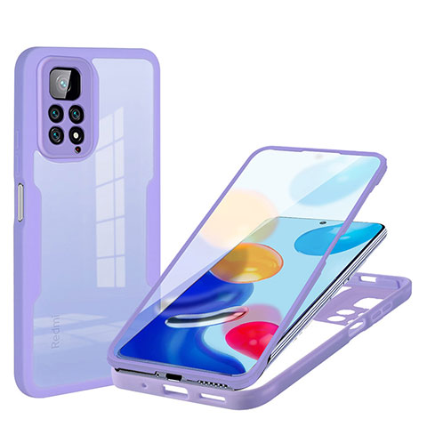 Funda Silicona Carcasa Ultrafina Goma Frontal y Trasera 360 Grados para Xiaomi Redmi Note 11S 4G Purpura Claro