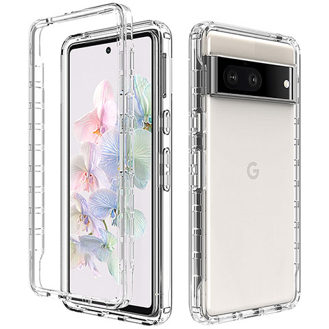 Funda Silicona Carcasa Ultrafina Transparente Goma Frontal y Trasera 360 Grados Gradiente JX1 para Google Pixel 7 5G Claro