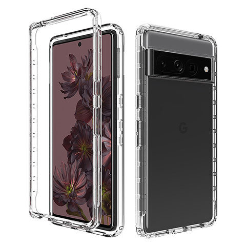 Funda Silicona Carcasa Ultrafina Transparente Goma Frontal y Trasera 360 Grados Gradiente JX1 para Google Pixel 7 Pro 5G Claro