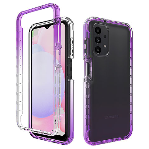 Funda Silicona Carcasa Ultrafina Transparente Goma Frontal y Trasera 360 Grados Gradiente JX1 para Samsung Galaxy A13 4G Morado