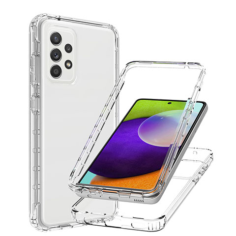 Funda Silicona Carcasa Ultrafina Transparente Goma Frontal y Trasera 360 Grados Gradiente JX1 para Samsung Galaxy A52 5G Claro