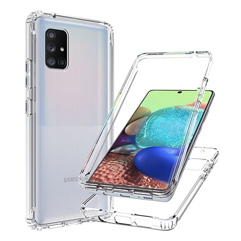 Funda Silicona Carcasa Ultrafina Transparente Goma Frontal y Trasera 360 Grados Gradiente JX1 para Samsung Galaxy A71 5G Claro