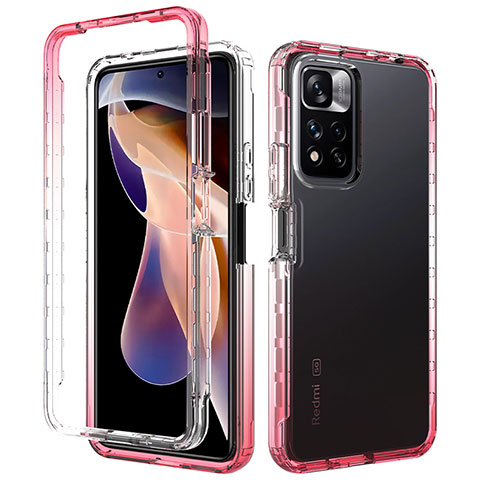 Funda Silicona Carcasa Ultrafina Transparente Goma Frontal y Trasera 360 Grados Gradiente JX1 para Xiaomi Mi 11i 5G (2022) Rojo