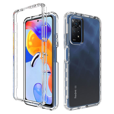 Funda Silicona Carcasa Ultrafina Transparente Goma Frontal y Trasera 360 Grados Gradiente JX1 para Xiaomi Redmi Note 11 Pro 4G Claro