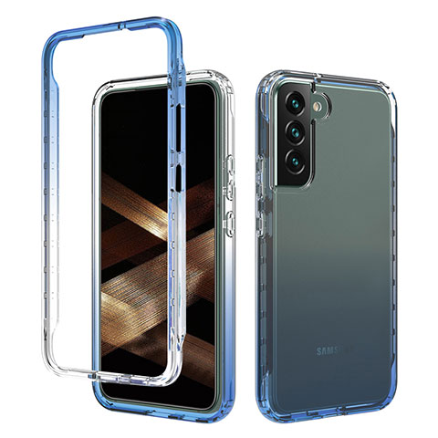 Funda Silicona Carcasa Ultrafina Transparente Goma Frontal y Trasera 360 Grados Gradiente M01 para Samsung Galaxy S25 5G Azul