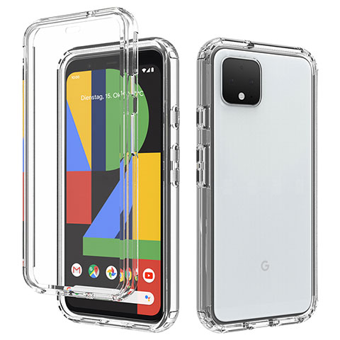 Funda Silicona Carcasa Ultrafina Transparente Goma Frontal y Trasera 360 Grados Gradiente para Google Pixel 4 Claro